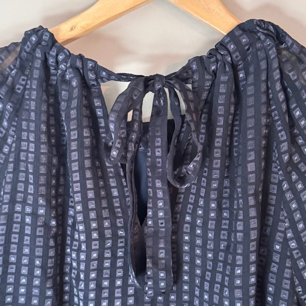 ❌SOLD❌ Marie Oliver Jenna Blouse Silk Tie Back Long Sleeve Top Size XS - Picture 3 of 5